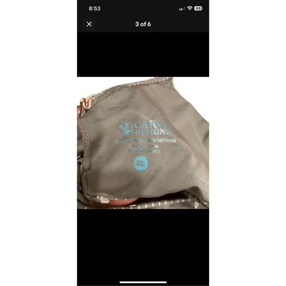 Carve Designs Womens Stinson Bikini Top XL Pullover Green Floral Water Active - Picture 3 of 4